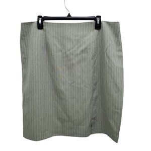 Briggs New York Vintage Mint Green Pinstripe Academia‎ Pencil Skirt Plus 20W